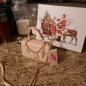 Betsey Johnson Pink Mini Bag with Gold Chain